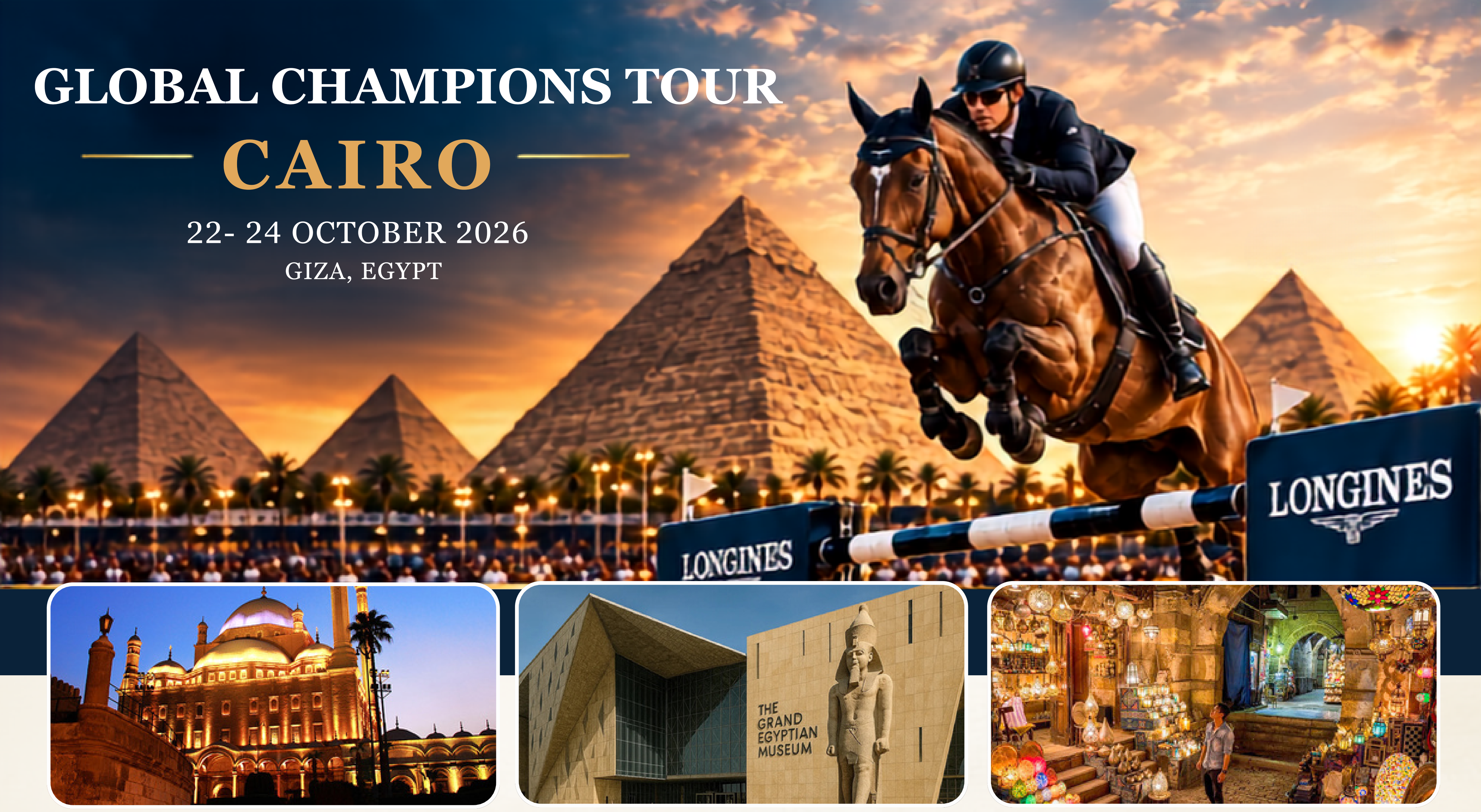 Horse Times Egypt: Equestrian Magazine :News :JUMP INTO EGYPT - WONDERS, COAST & CULTURE AFTER THE LONGINES GLOBAL CHAMPIONS TOUR