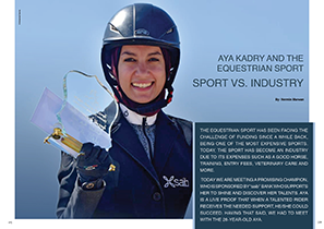 Horse Times Egypt: Equestrian Magazine :Articles :SPORT VS INDUSTRY AYA KADRY AND THE EQUESTRIAN SPORT
