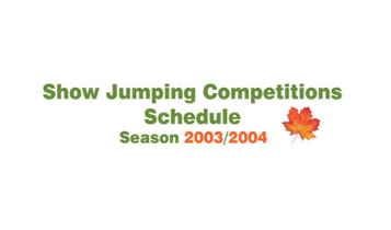 Horse Times Egypt: Equestrian Magazine :Articles :Show Jumping Competitions Schedule Season 2003-2004