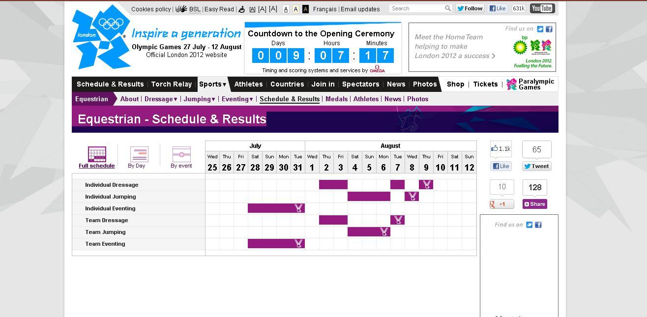 Horse Times Egypt: Equestrian Magazine :News :THE OFFICIAL LONDON 2012 SCHEDULE FOR THE EQUESTRIAN EVENTS