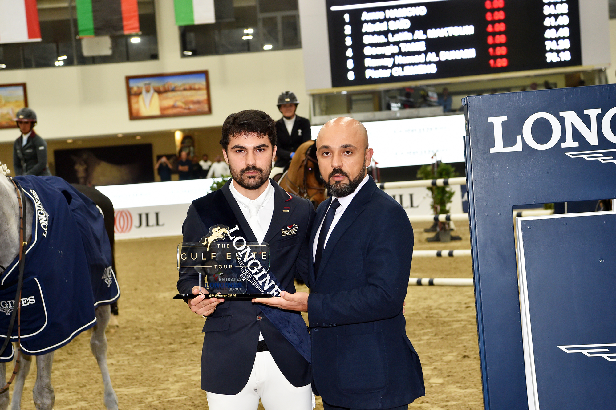 Horse Times Egypt: Equestrian Magazine :News :Syrian Omar Hamsho on horse Lordano claims the Longines Grand Prix at the 2018 Gulf Elite Tour CSI2*